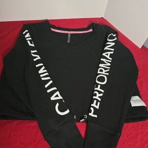 Calvin Klein Black V-Neck with Pink Trim